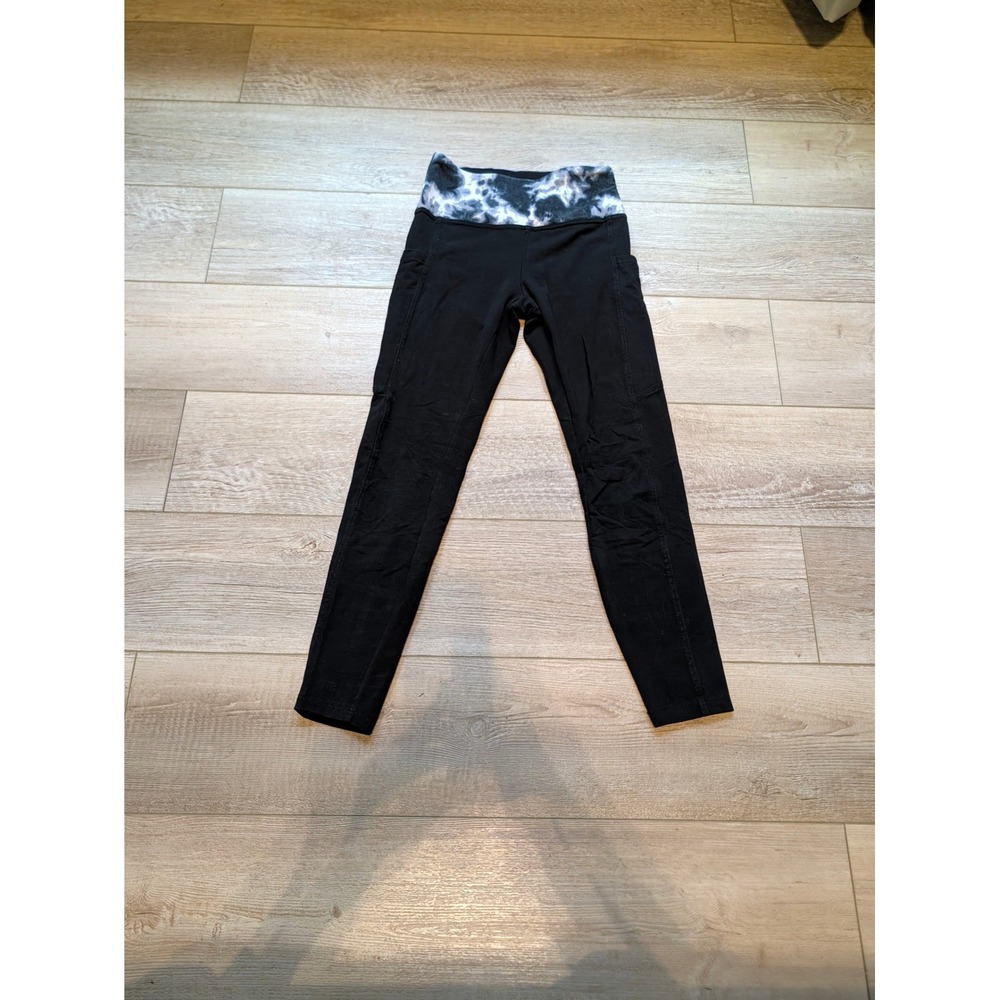 Marika Womens Black Tie Dye Waistband Pocket Leggings MLL1368A Small